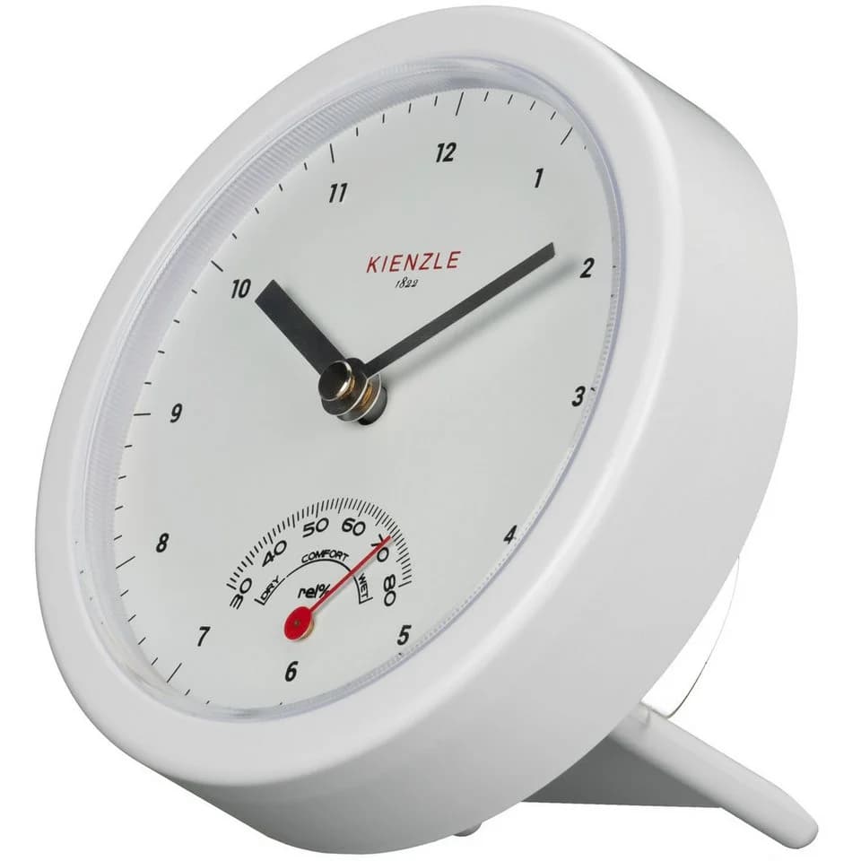 Kienzle Badezimmeruhr Weiß Quarzuhrwerk Hygrometer Spritzwassergeschützt - Bild 2