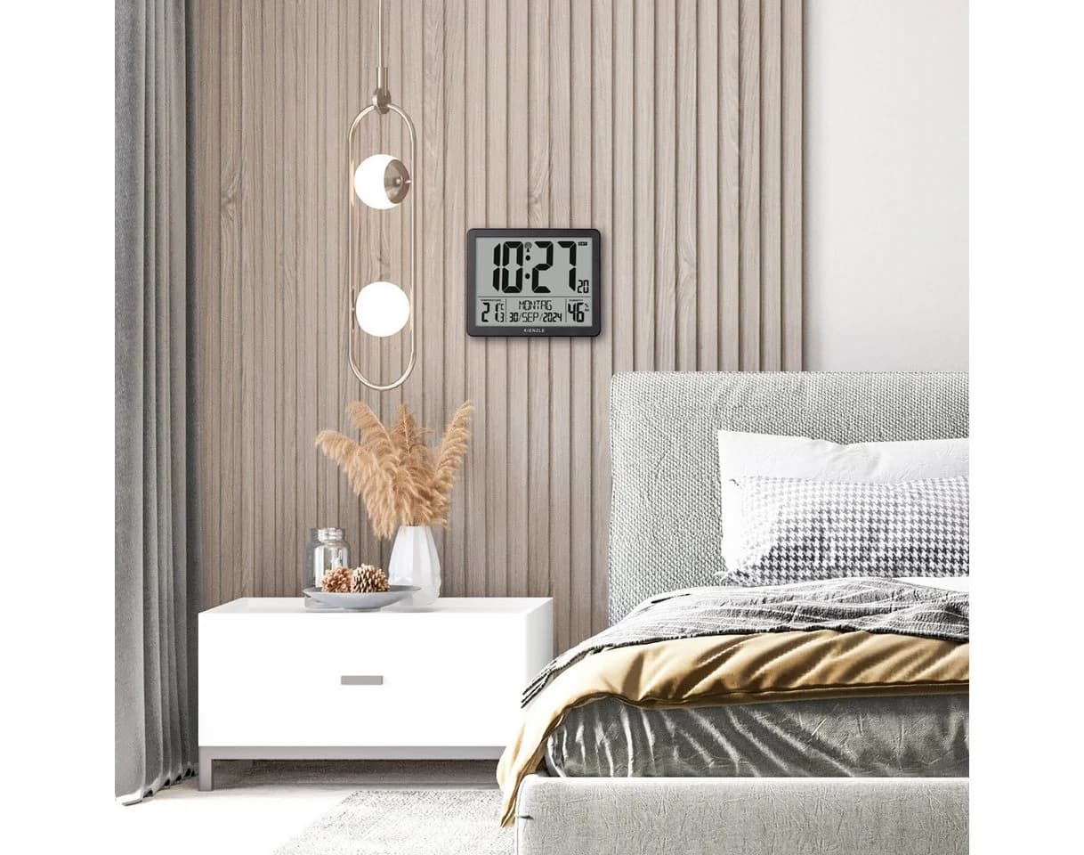 KIENZLE Digitaler XXL Funkwecker mit Temperatur & Luftfeuchtigkeit