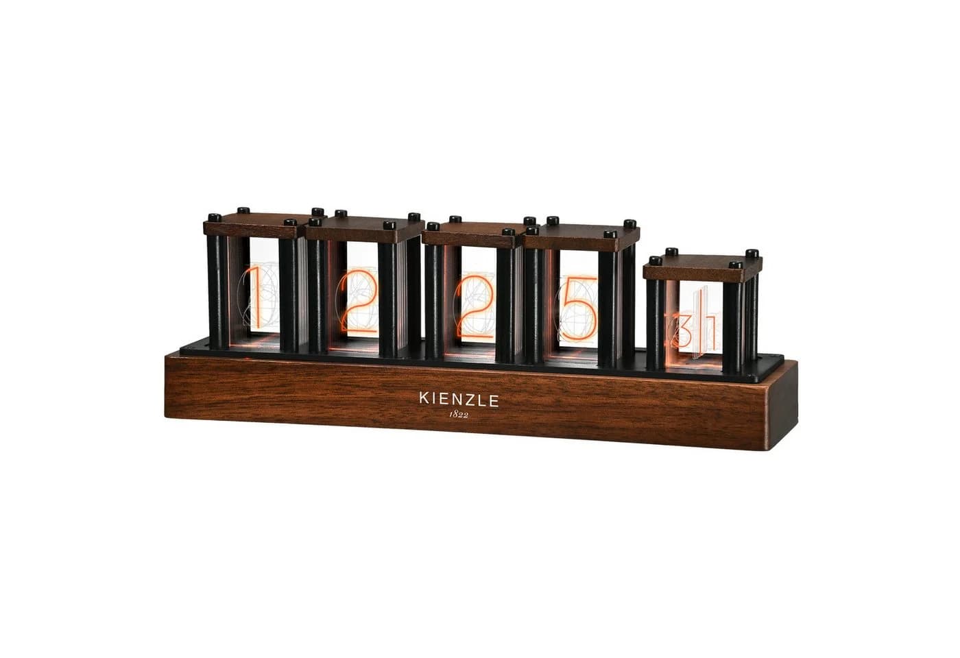 Kienzle LED-Schreibtischuhr RGB Retro Holz Braun - Bild 2