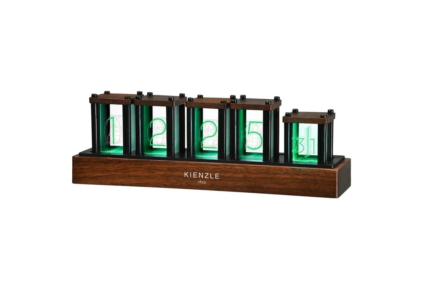 Kienzle LED-Schreibtischuhr RGB Retro Holz Braun - Bild 3