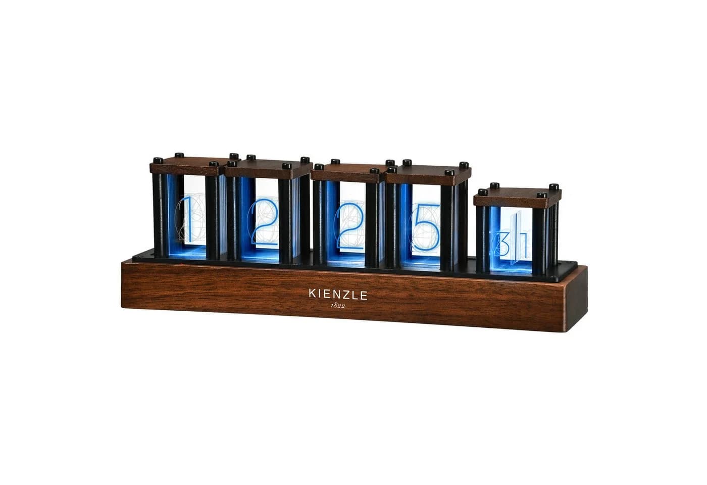 Kienzle LED-Schreibtischuhr RGB Retro Holz Braun - Bild 4