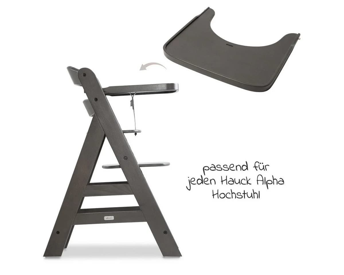 Hauck Hochstuhltablett Alpha Wooden Tray Charcoal Holz