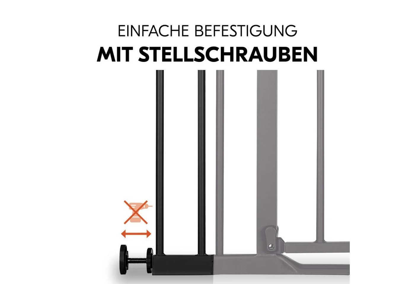 Hauck Verlängerung Türschutzgitter 9 cm Schwarz Kunststoff Stahl - Bild 4