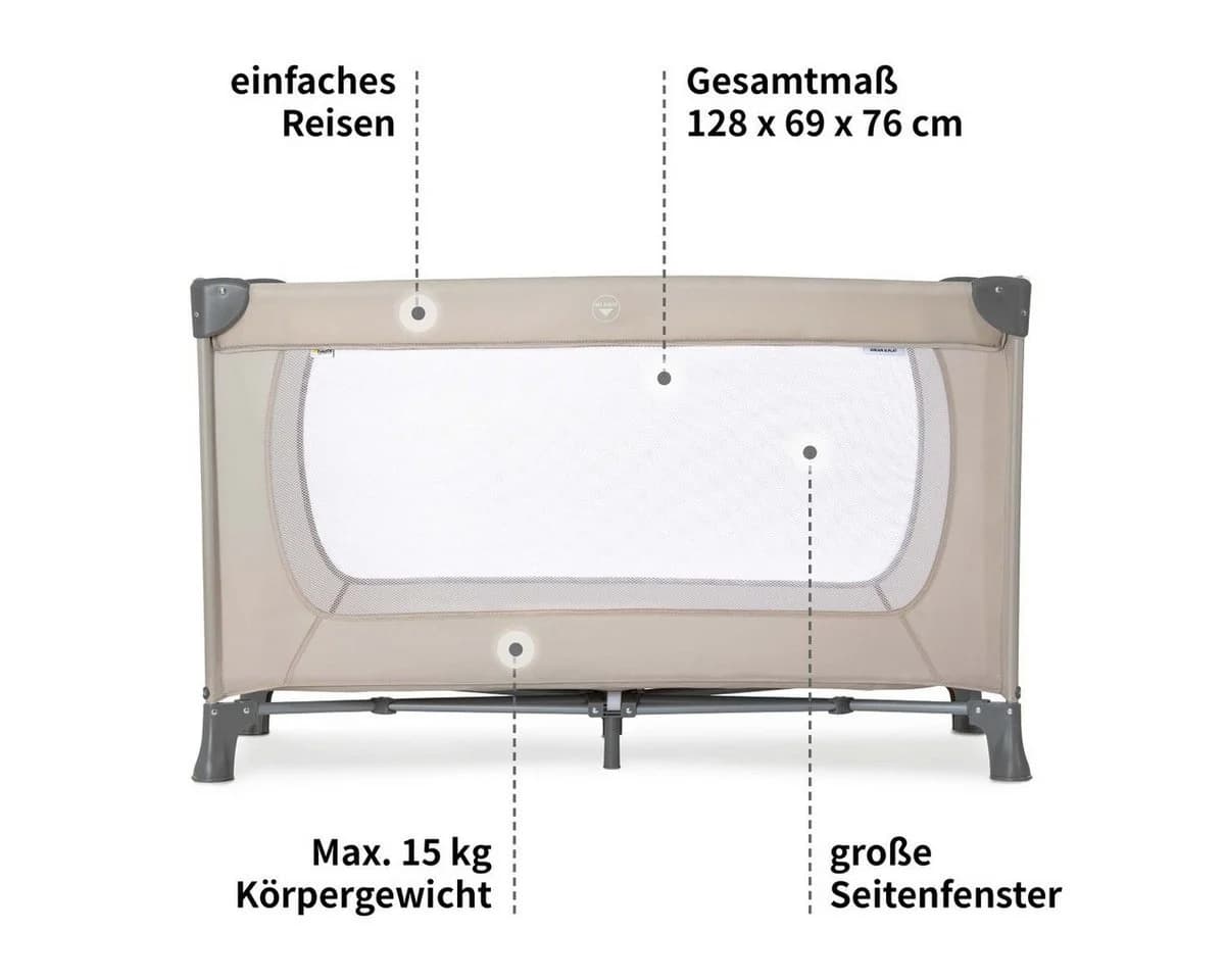 Hauck Baby-Reisebett Dream'n Play Beige Faltbar mit Tasche - Bild 3