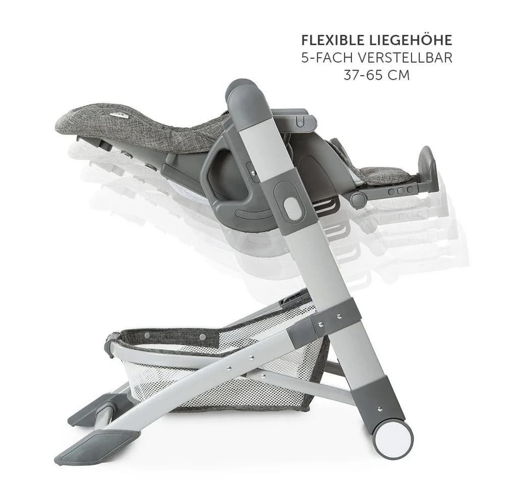 Hauck Hochstuhl Grow Up Melange Grey - Höhenverstellbarer Babystuhl mit Tisch - Bild 3