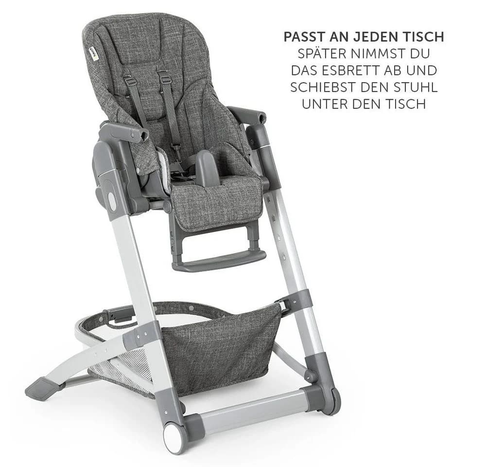 Hauck Hochstuhl Grow Up Melange Grey - Höhenverstellbarer Babystuhl mit Tisch - Bild 4