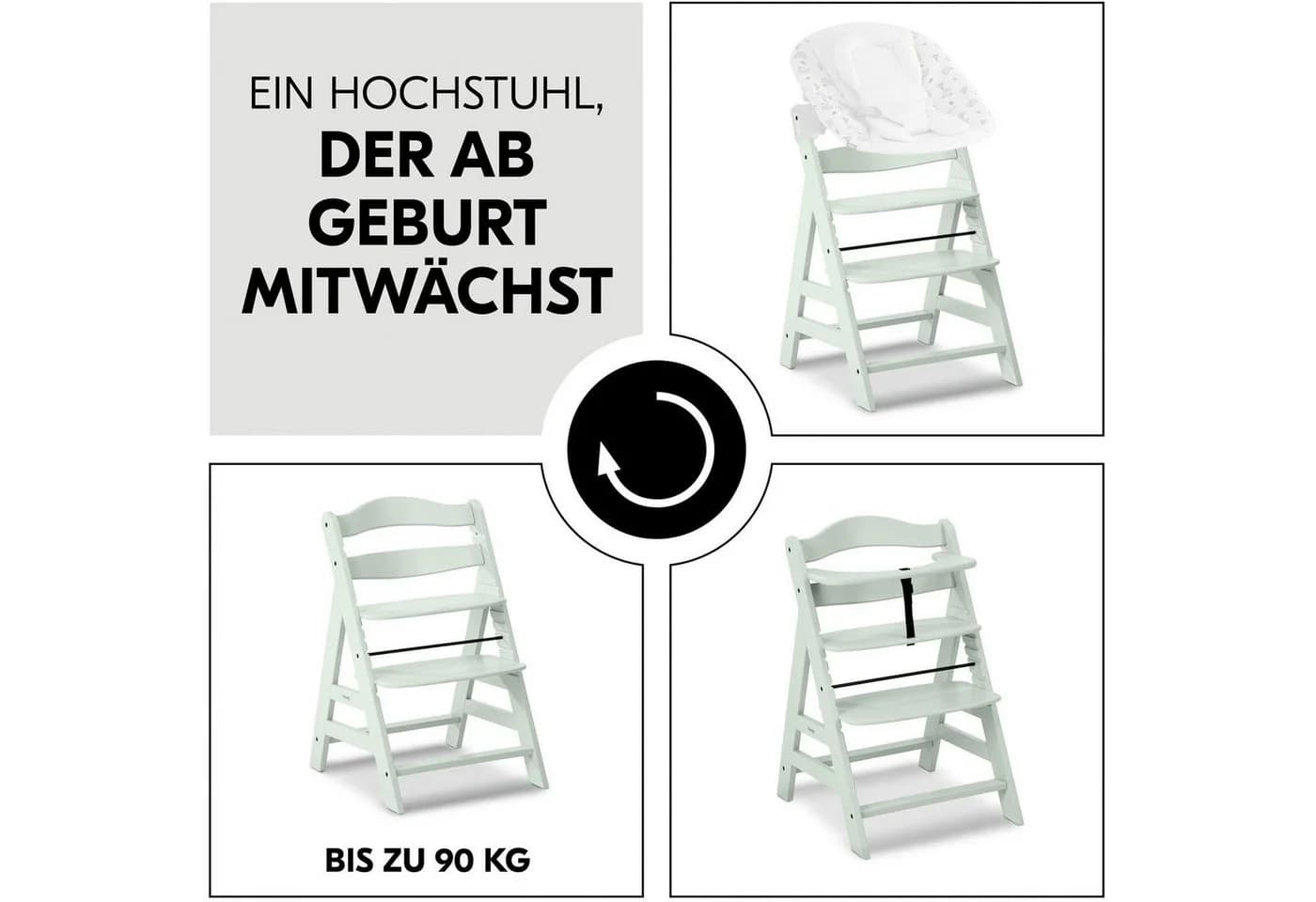 HAUCK Alpha+ Hochstuhl aus Massivholz mitwachsend grün - Bild 4
