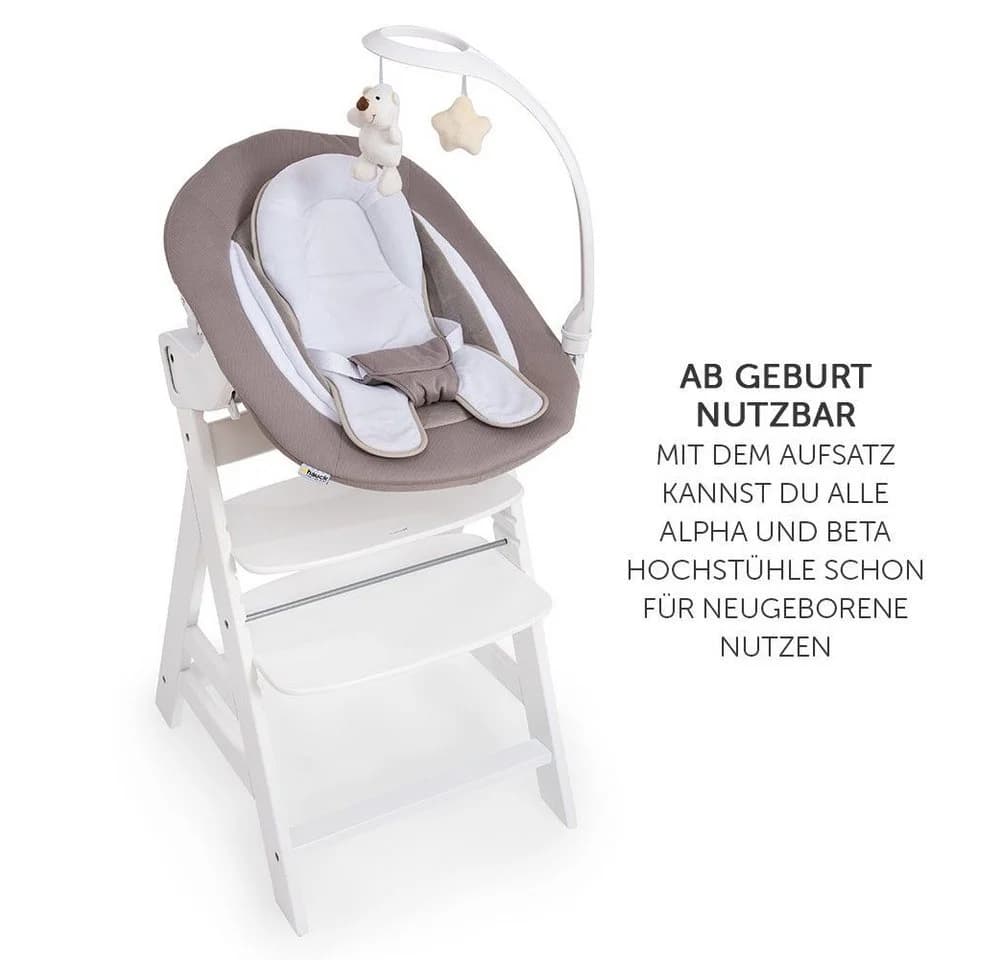 Hauck Hochstuhltablett Bouncer 2in1 Deluxe Sand mit Neugeborenenaufsatz - Bild 5