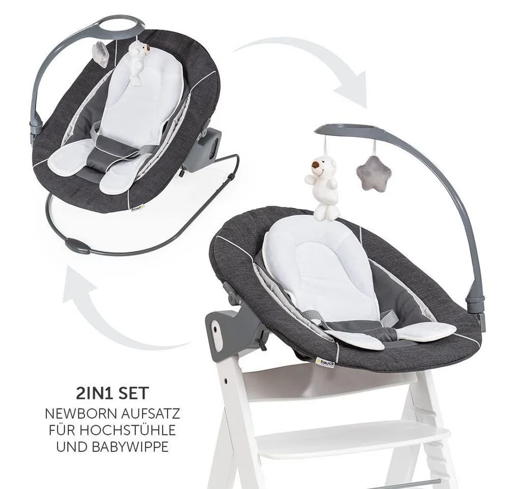 Hauck Hochstuhltablett Bouncer 2in1 Deluxe Melange Grey - Bild 4