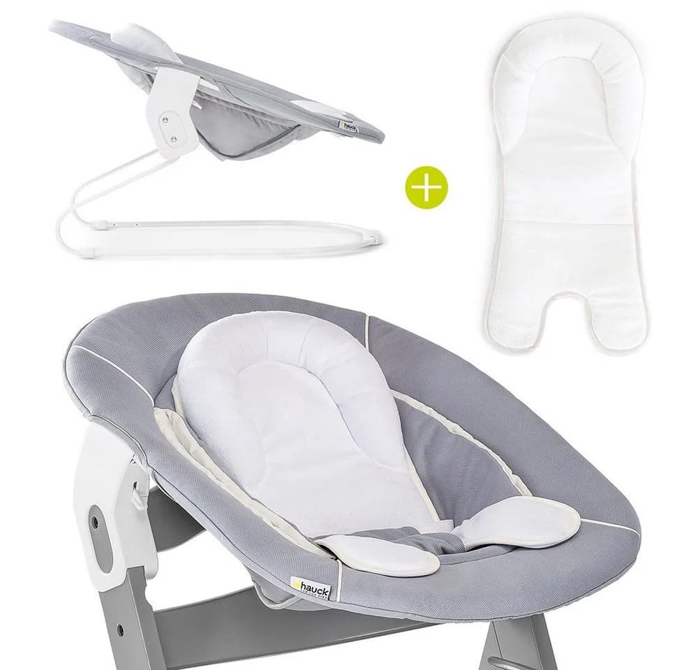 Hauck Hochstuhltablett Bouncer 2in1 Stretch Grey Babywippe Neugeborenenaufsatz - Bild 2