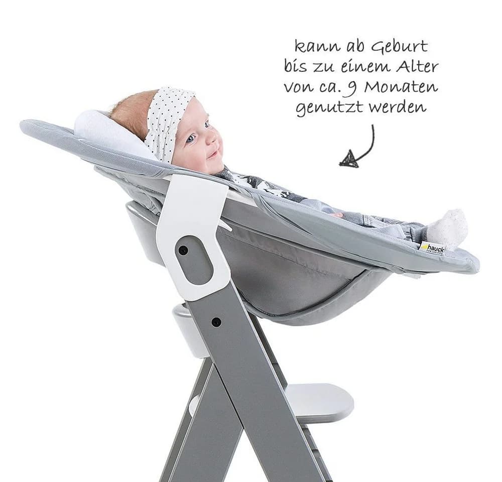 Hauck Hochstuhltablett Bouncer 2in1 Stretch Grey Babywippe Neugeborenenaufsatz - Bild 4