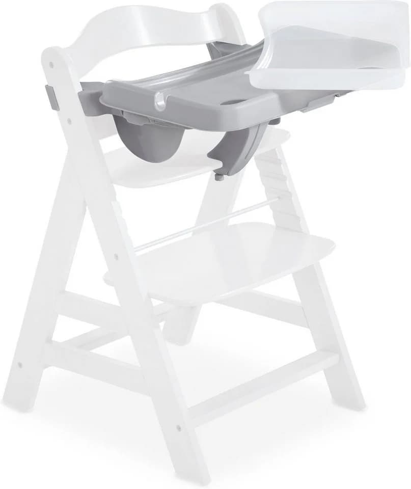 Hauck Hochstuhltablett Alpha Tray Grau Kunststoff 2-teilig - Bild 3