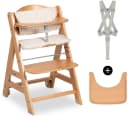 HAUCK Hochstuhl Beta+ mit Holzrädern Beige Buchenholz Bild 2