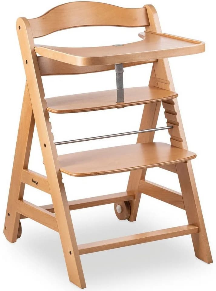 HAUCK Hochstuhl Beta+ mit Holzrädern Beige Buchenholz - Bild 4