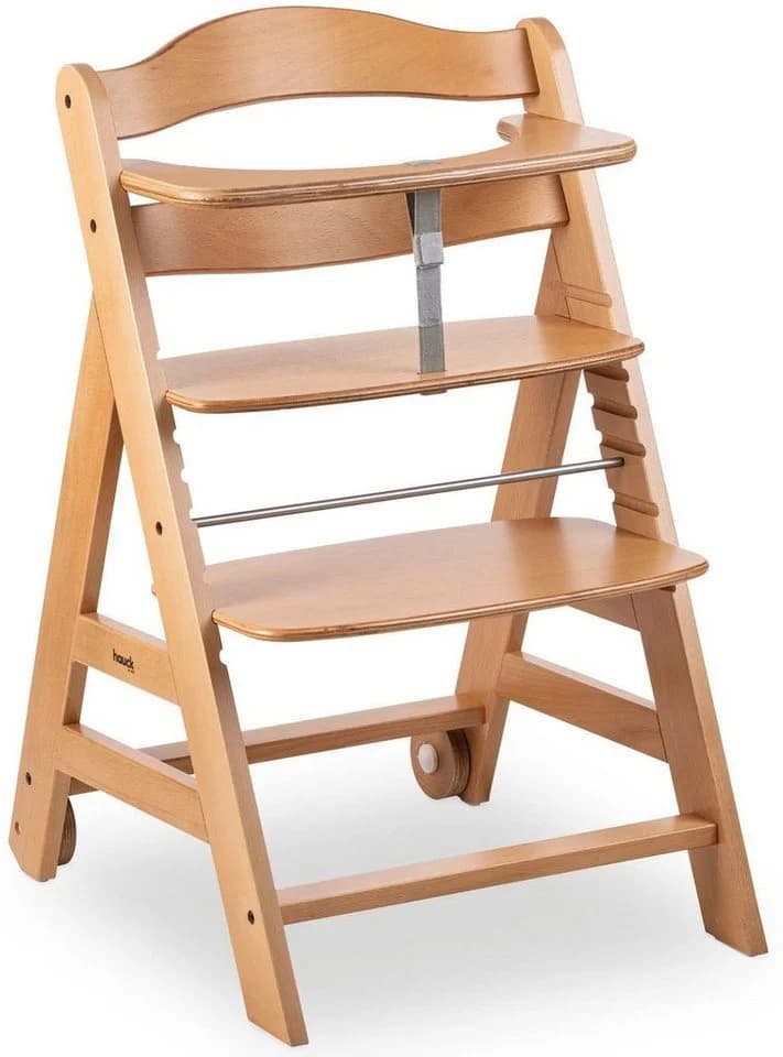 HAUCK Hochstuhl Beta+ mit Holzrädern Beige Buchenholz - Bild 5