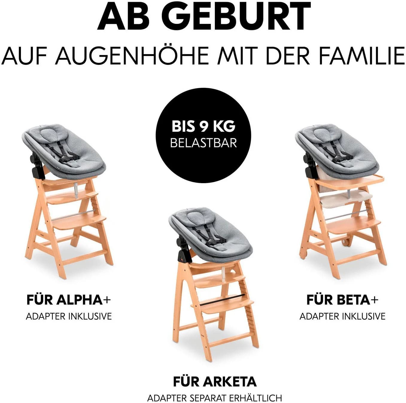 Hauck Babywippe Highchair Bouncer Dark Grey Melange 3-in-1 - Bild 3