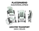 Hauck Hochstuhl Grow Up Mint - Falthochstuhl mit Liegefunktion & Rollen Bild 4