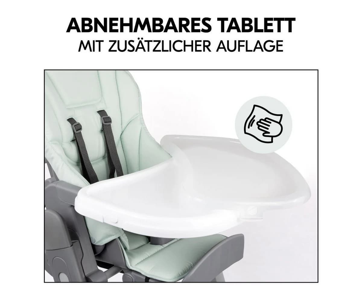 Hauck Hochstuhl Grow Up Mint - Falthochstuhl mit Liegefunktion & Rollen - Bild 5