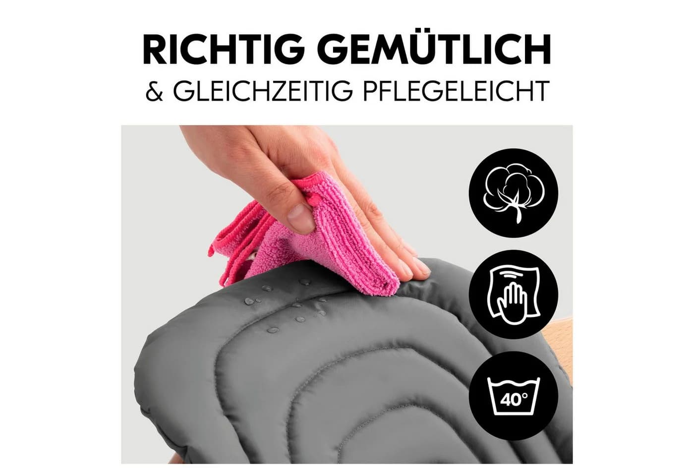 Hauck Highchair Baby Seat Pad - Grau - 2in1 Sitzauflage für Hochstuhl - Bild 5
