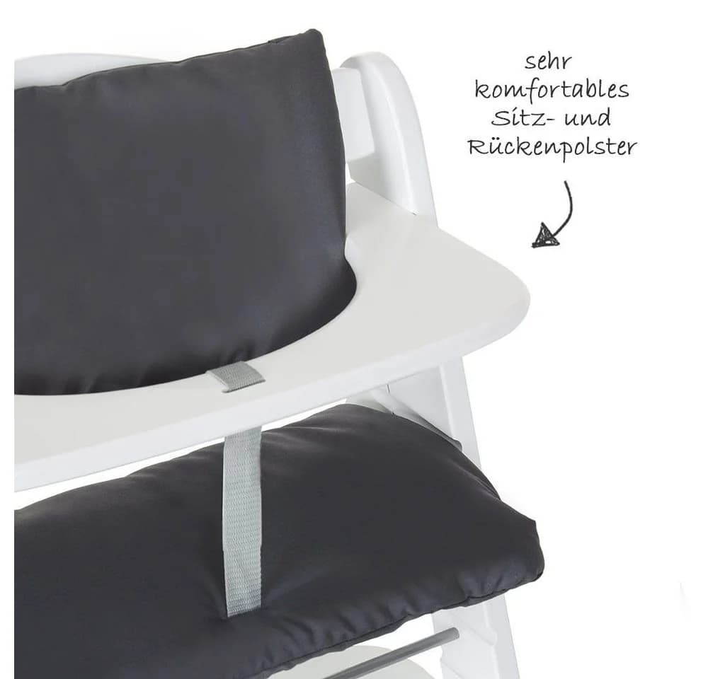 Hauck Hochstuhlauflage Deluxe Grau - 2 tlg. Sitzkissen Alpha Hochstuhl - Bild 5