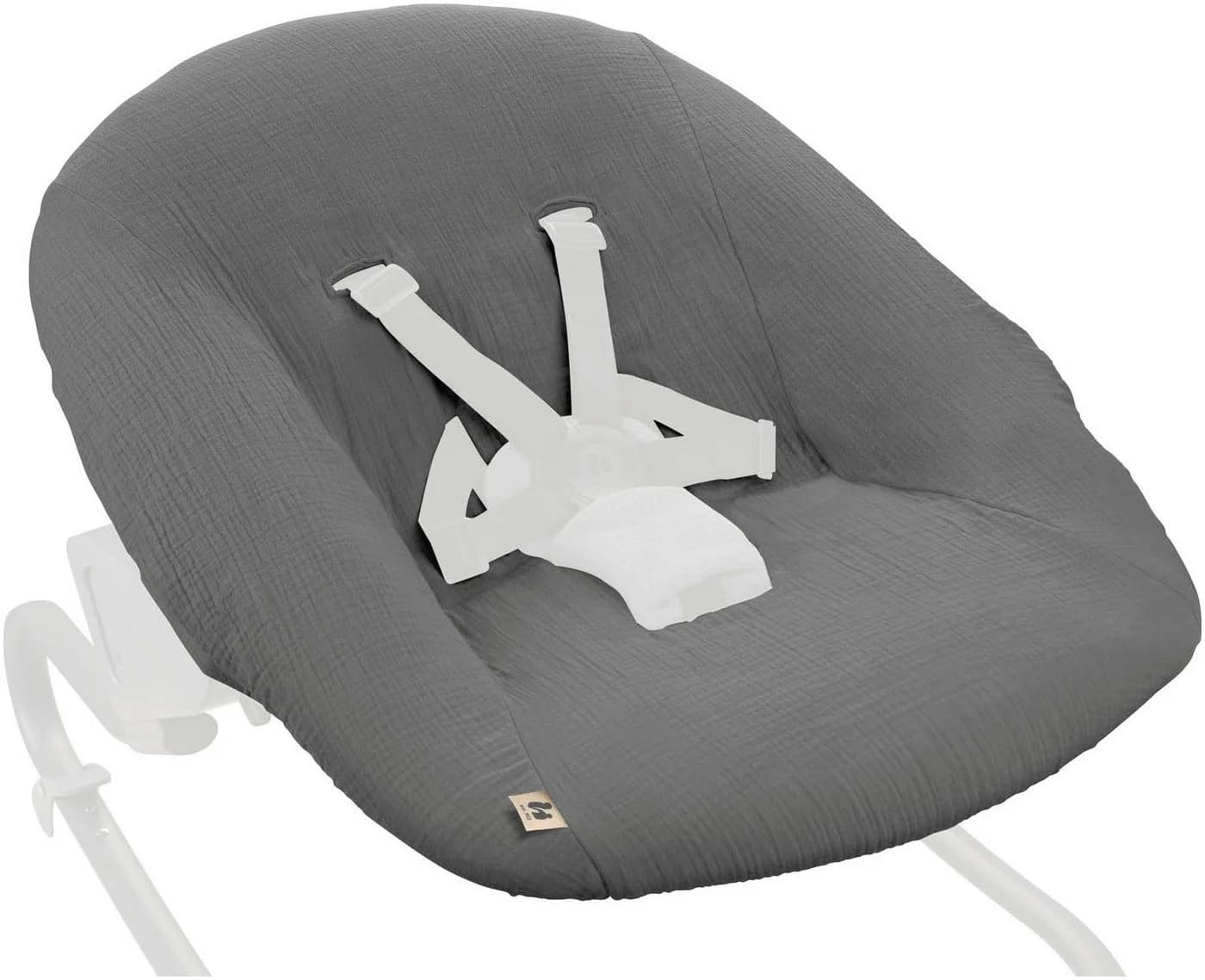 Hauck Baby Bouncer Cover Muslin Dark Grey, Schonbezug für Babywippe und Hochstuhlaufsätze - Bild 2
