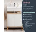 FACKELMANN Badmöbel-Set Finn 60 cm Weiß/Braun mit Füßen Bild 1