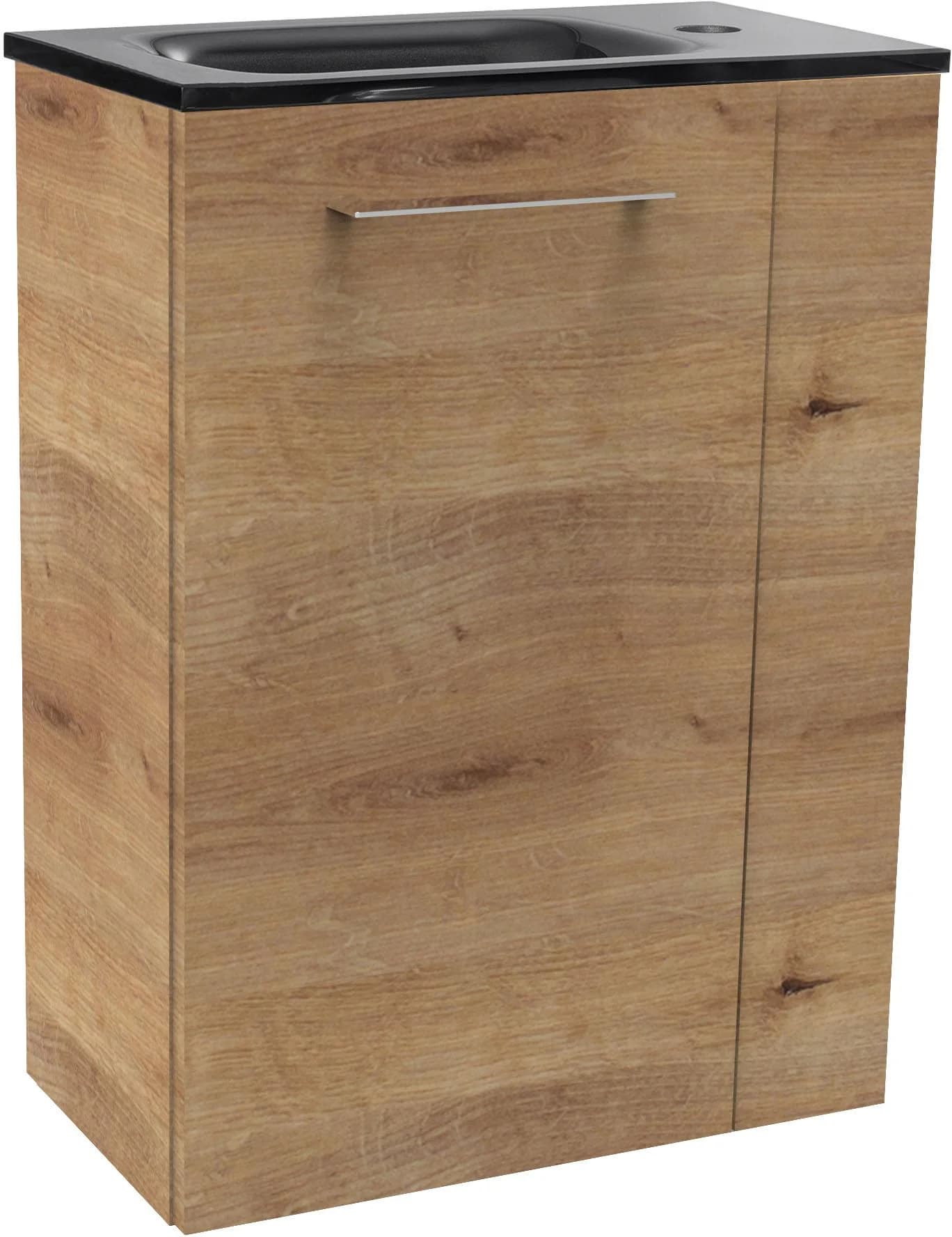 Waschtisch FACKELMANN SBC Ast-Eiche Glas Holzwerkstoff
