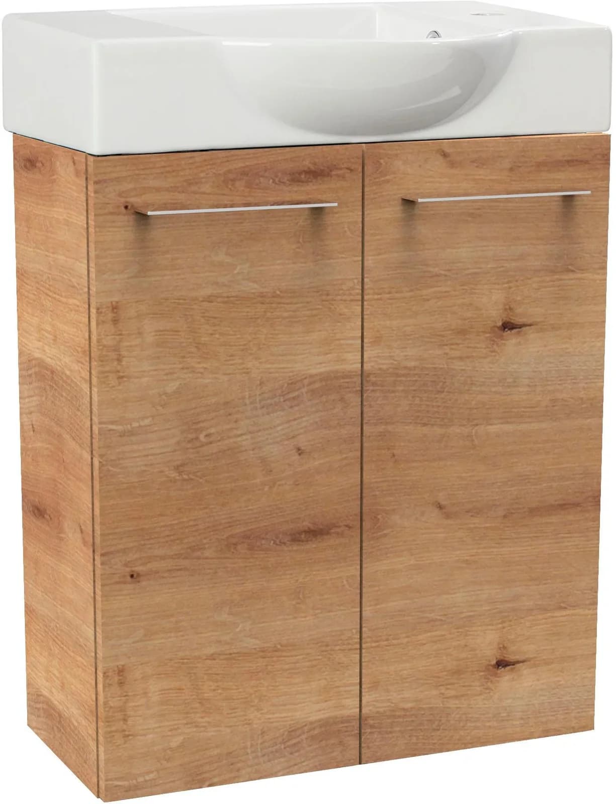 FACKELMANN SBC Gäste-WC-Set 2-teilig 55 cm Braun hell Keramik