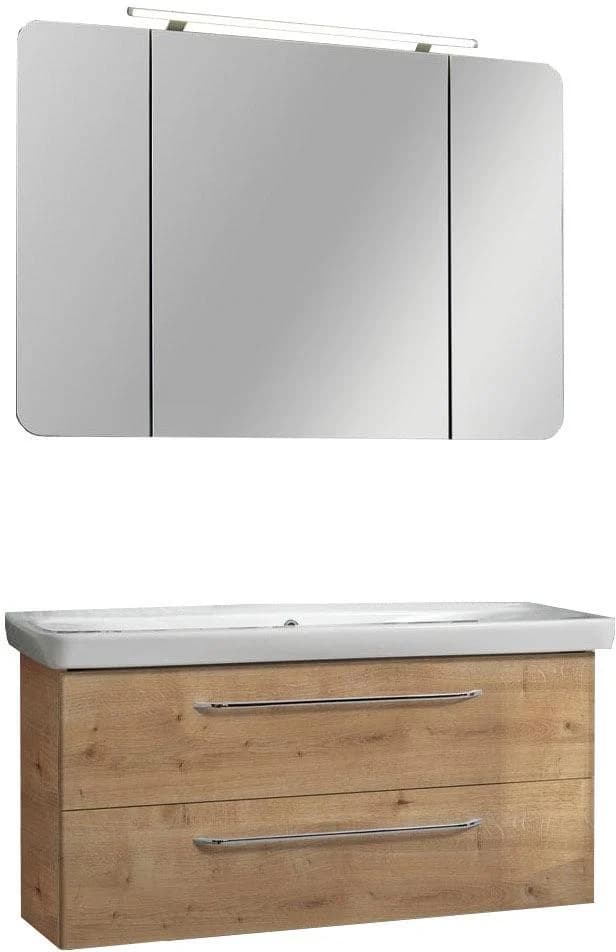 Fackelmann Waschplatz-Set MILANO Braun Keramikwaschbecken