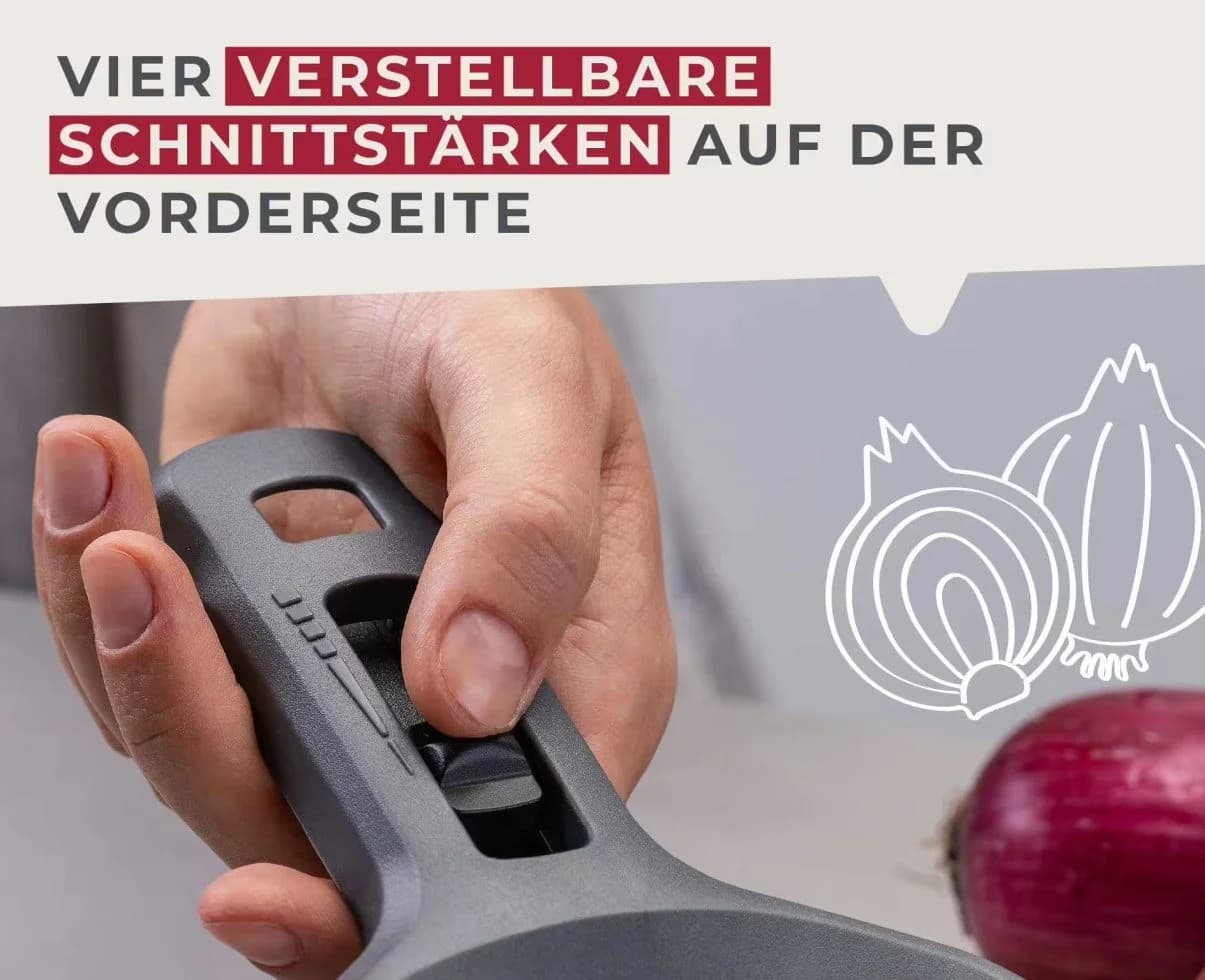 Fackelmann Gemüsehobel mit Restehalter aschgrau - Bild 4