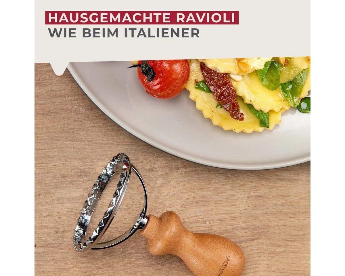 FACKELMANN Ravioliform Ravioli-Ausstecher Edelstahl Buche - Bild 4