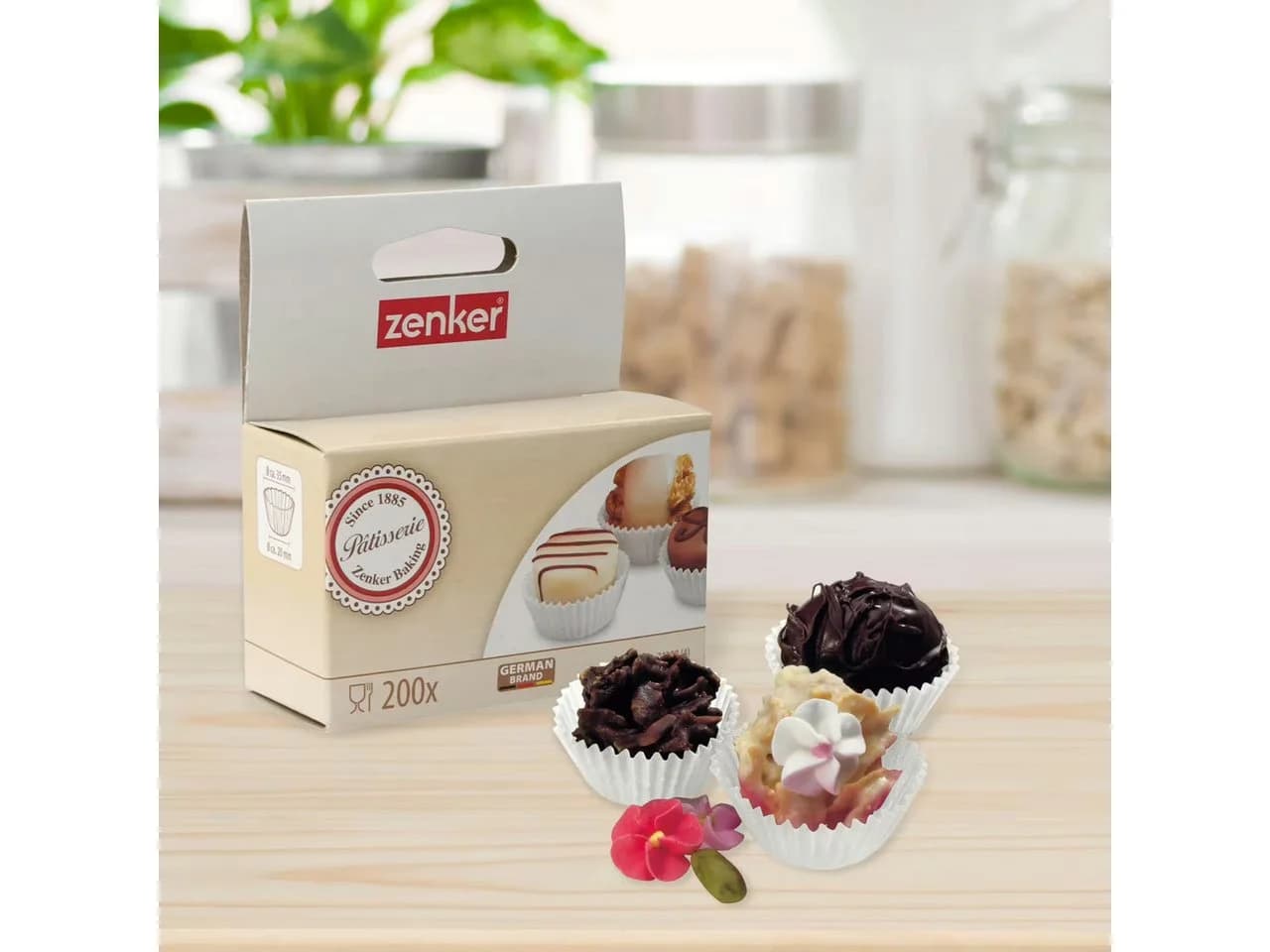 Zenker Papier-Pralinenförmchen 200 Stück Weiß
