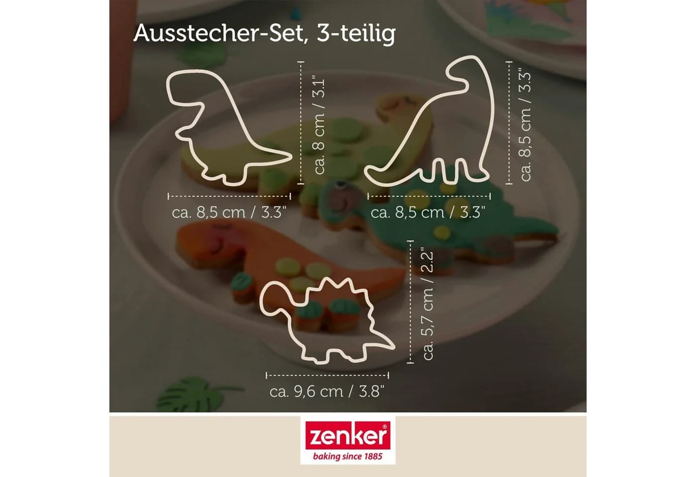 Zenker Ausstechform Dinosaurier 3-teilig Edelstahl - Bild 4