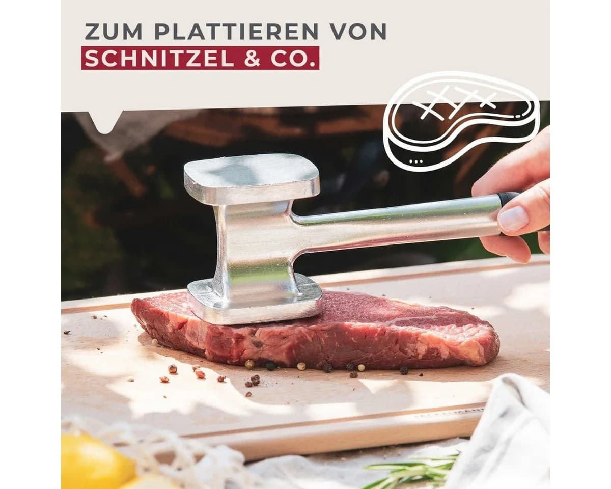 FACKELMANN Fleischklopfer Aluminium Doppelseitig Softgriff - Bild 5