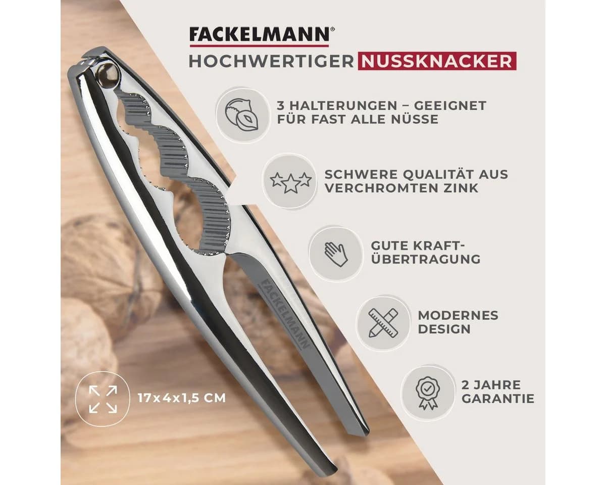FACKELMANN Nussknacker verchromtes Zink Silber Premium - Bild 2