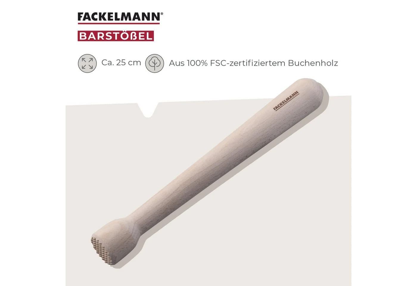 FACKELMANN Barstößel aus Buchenholz mit Zacken für Cocktails - Bild 3