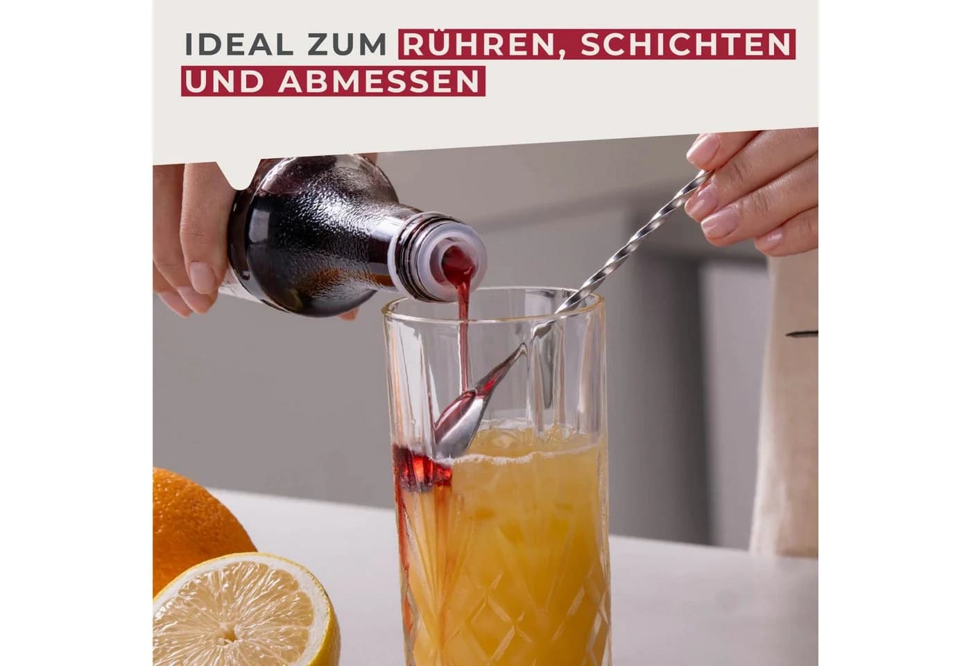 FACKELMANN Longdrinklöffel Cocktaillöffel Edelstahl Silber