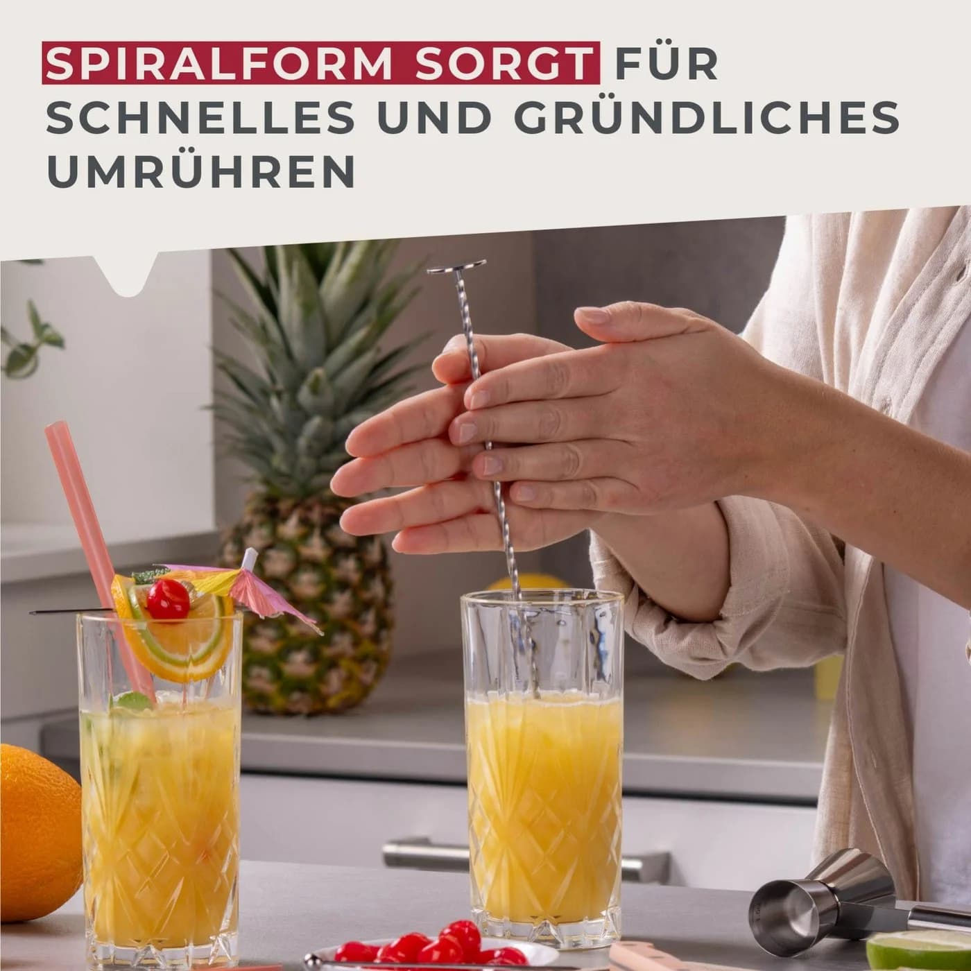 FACKELMANN Longdrinklöffel Cocktaillöffel Edelstahl Silber - Bild 4