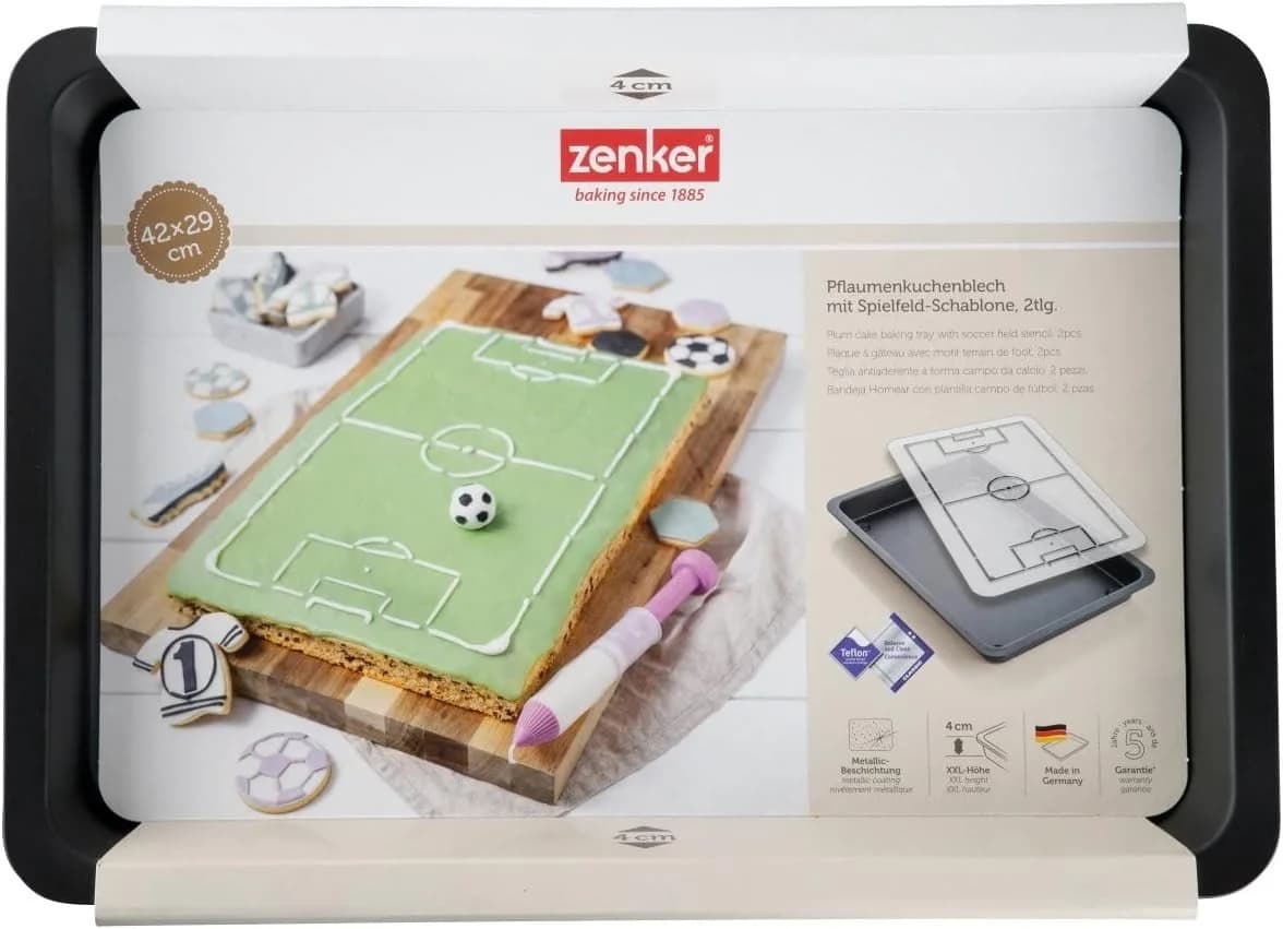 Zenker Backform Kuchenblech mit Fußballfeld-Schablone - Bild 4