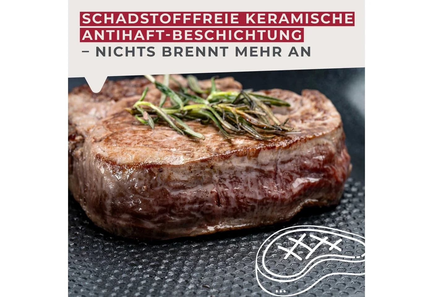 FACKELMANN Bratpfanne 24cm Statement Keramik-Antihaft Aluminium Induktion - Bild 3