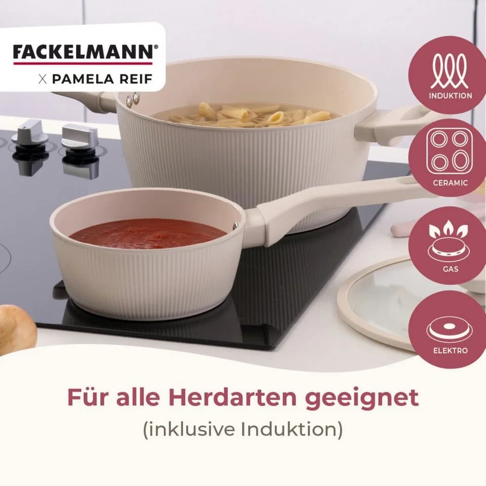 Fackelmann Kochtopf mit Deckel 24 cm Pastell-Beige Aluminium - Bild 4