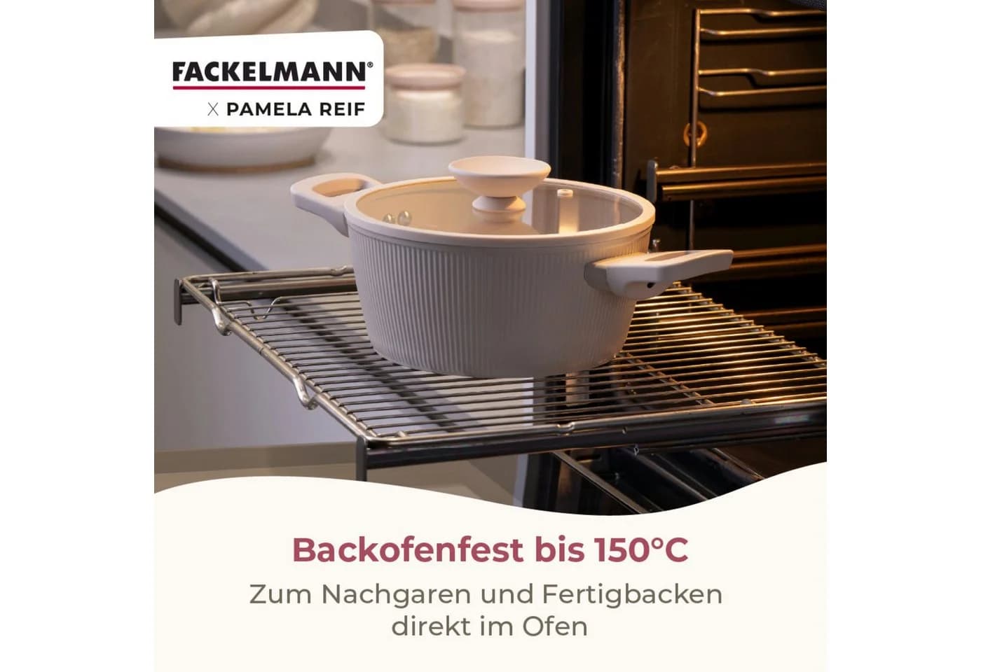 Fackelmann Kochtopf mit Deckel 24 cm Pastell-Beige Aluminium - Bild 5