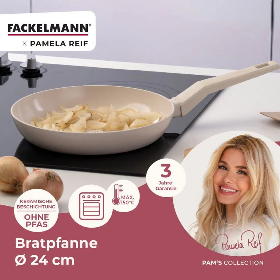 FACKELMANN Bratpfanne Shell Beige Keramikbeschichtung