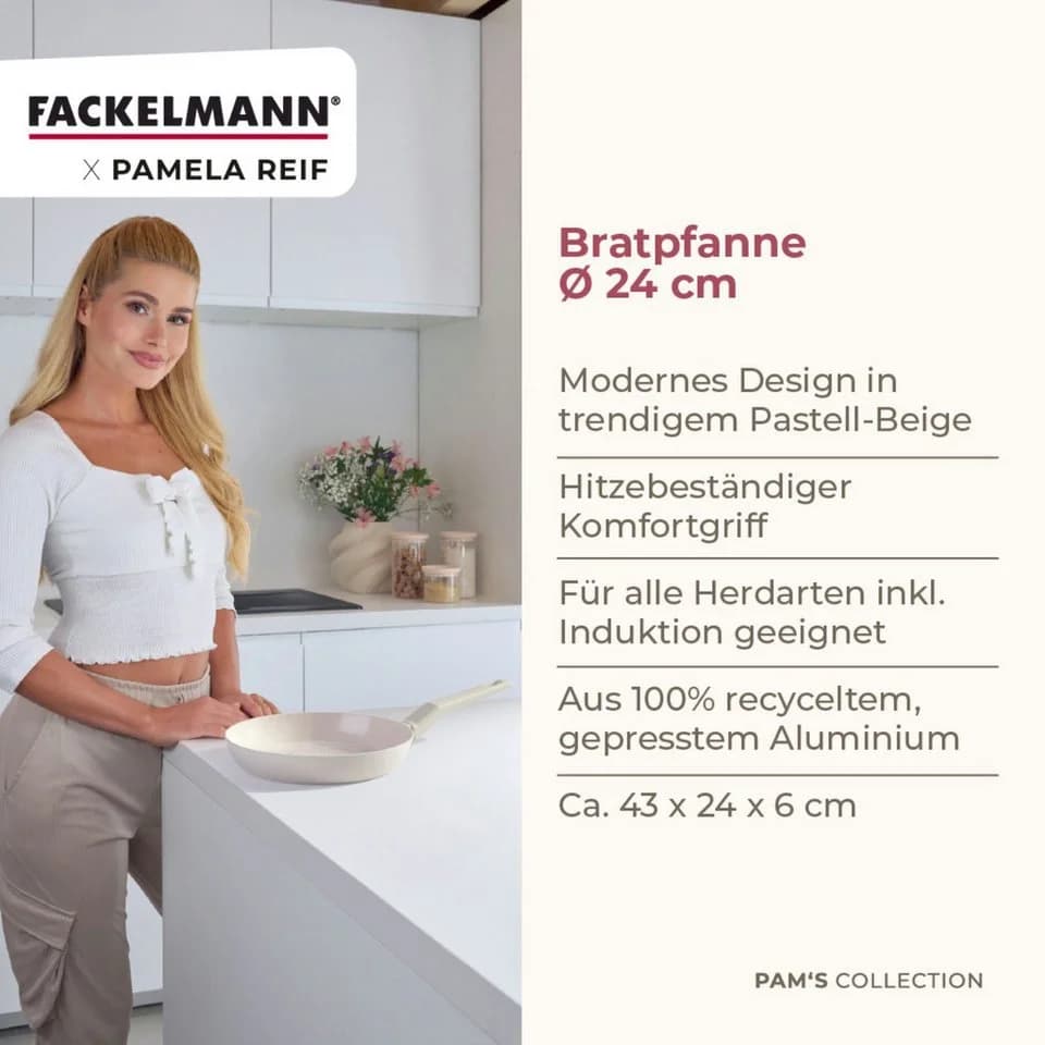 FACKELMANN Bratpfanne Shell Beige Keramikbeschichtung - Bild 3