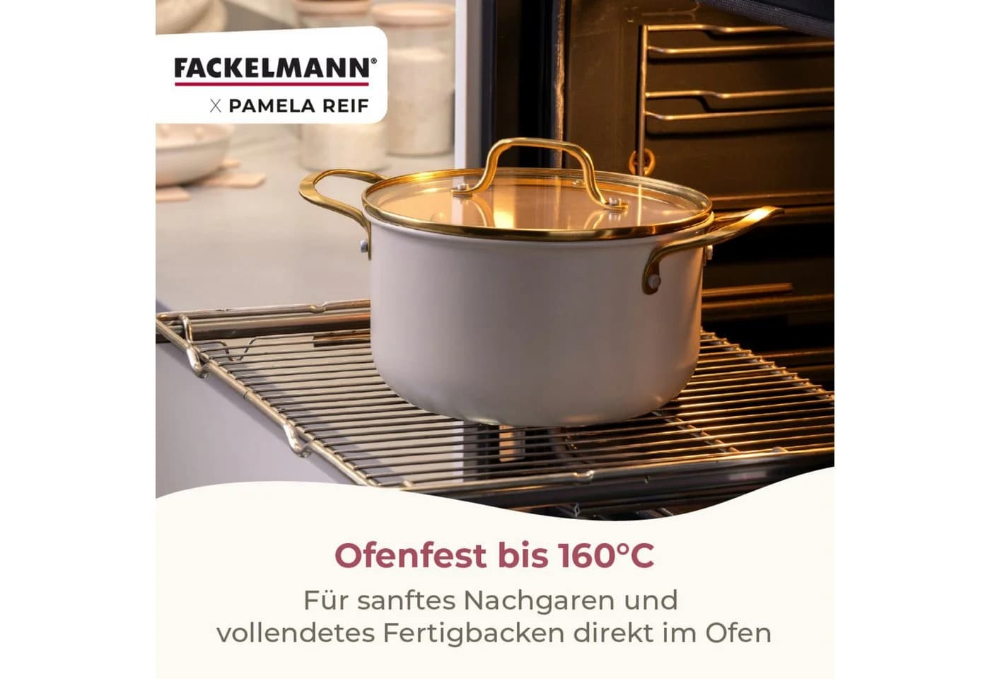 FACKELMANN Signature Kochtopf-Set 9-tlg. Beige/Gold Keramikbeschichtung - Bild 5