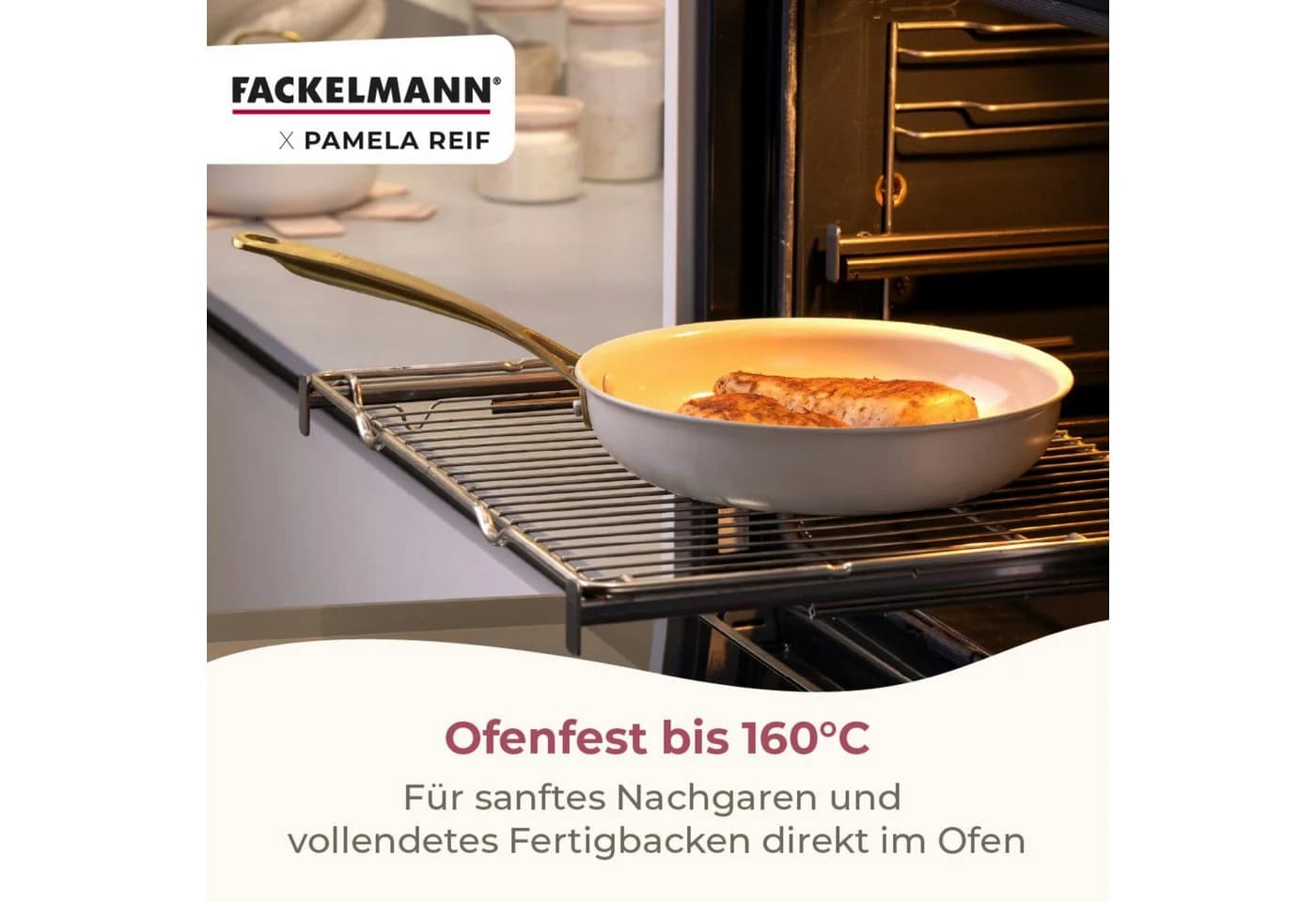 FACKELMANN Bratpfanne 24 cm Antihaft Gold-PVD Edelstahlgriff - Bild 5