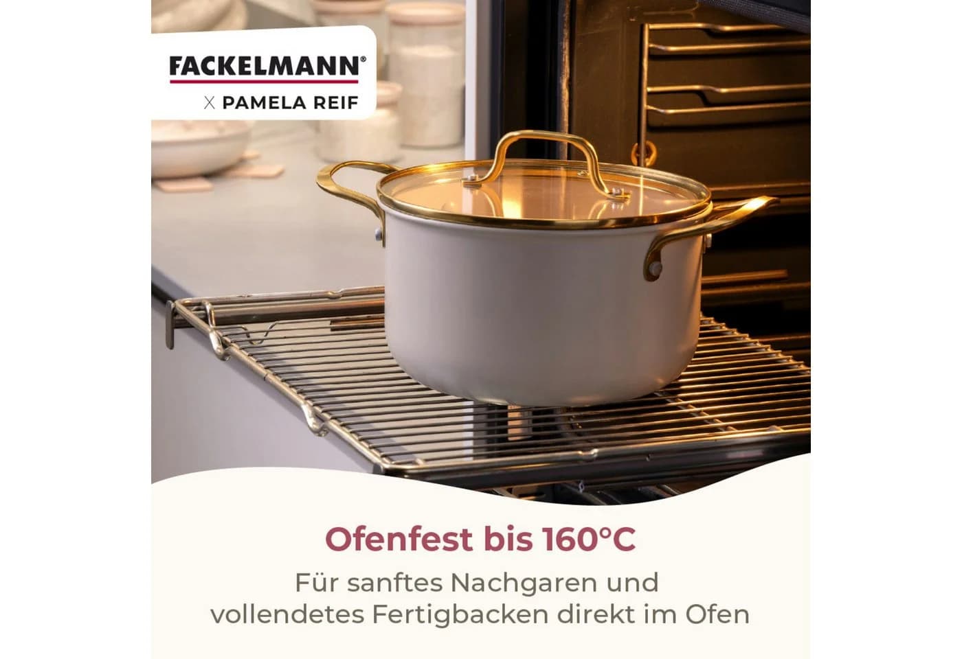 FACKELMANN Signature Kochtopf mit Deckel Pastell-Beige Gold - Bild 5