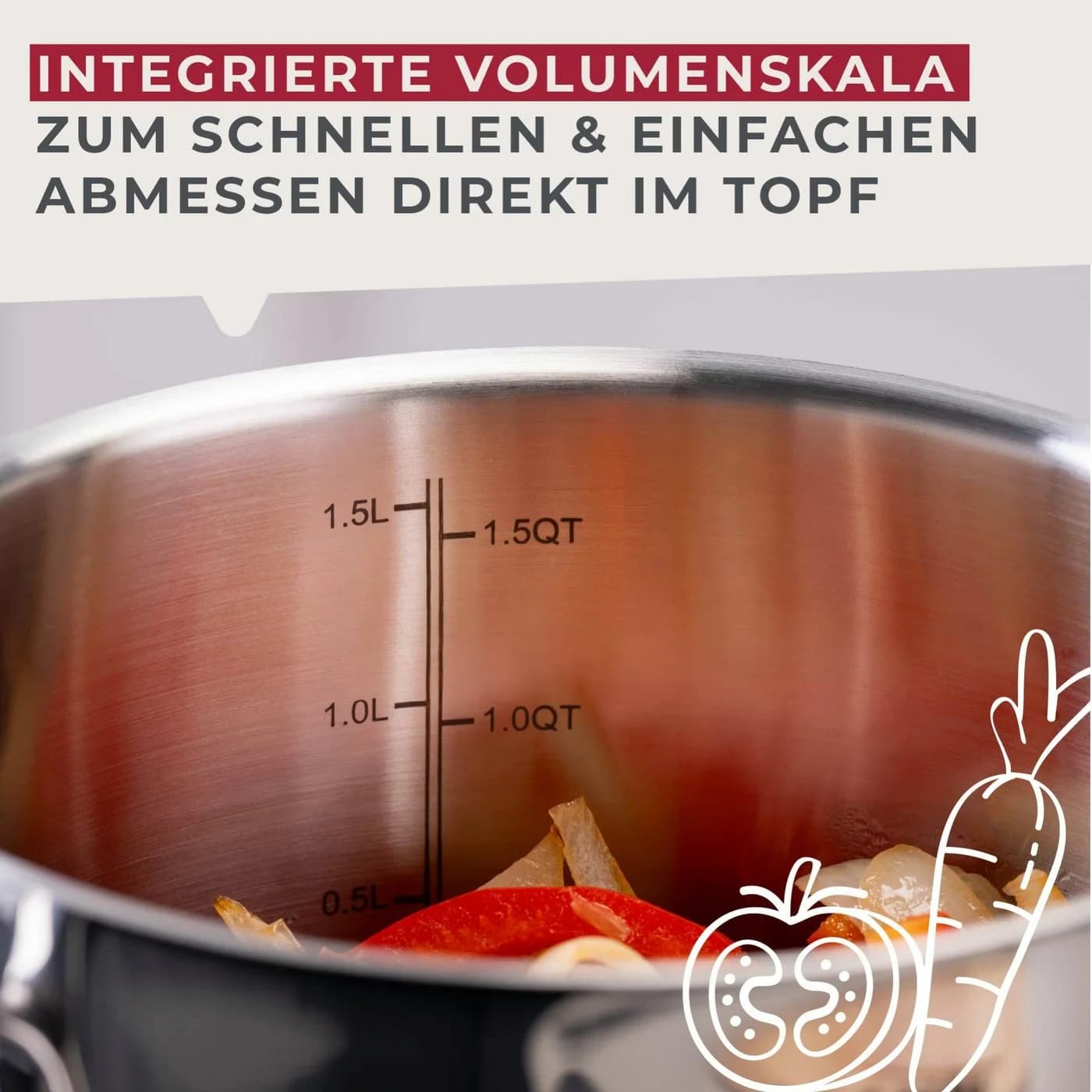 FACKELMANN Kochtopf mit Deckel, Edelstahltopf, Suppentopf, Saucenpot - Bild 5