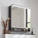 FACKELMANN B.PARIS LED-Spiegelschrank Braun/Schwarz mit USB-Anschlüssen Bild 1