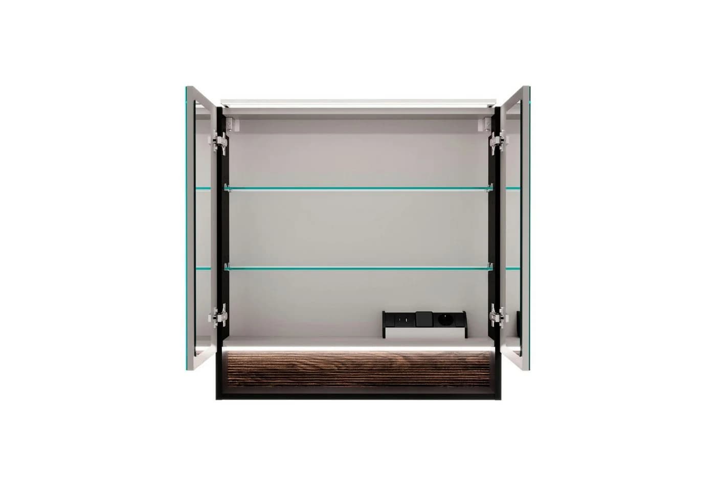 FACKELMANN B.PARIS LED-Spiegelschrank Braun/Schwarz mit USB-Anschlüssen - Bild 3